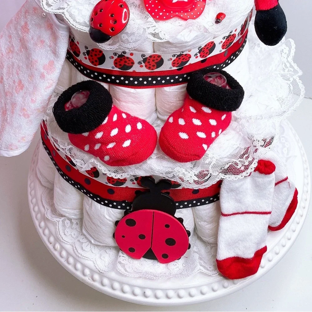 Ladybug Diaper Cake, Baby Shower Gift